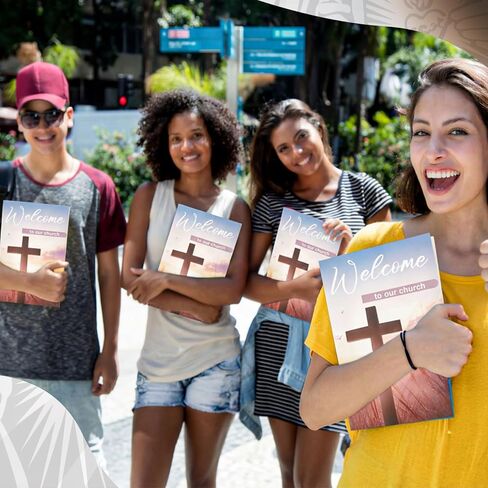 Kisston 25 Pcs Welcome to Our Church Folders 9" x 12" Two Pocket Christian Visitor Gathering Folders with Card Slots for Religious New Members Visitors Church Events in Saudi Arabia