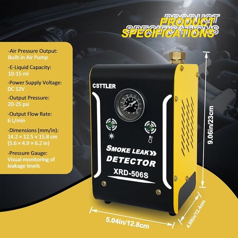 506 New Smoke Machine Automotive with Built-in Air Pump and Pressure Gauge, Automotive Smoke Machine - 12V DC EVAP Smoke Machine for 12V Cars, Motorcycles, Trucks, Boats, ATVs in Kuwait