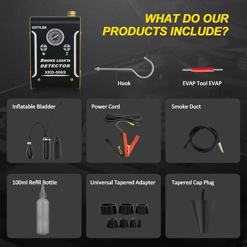 506 New Smoke Machine Automotive with Built-in Air Pump and Pressure Gauge, Automotive Smoke Machine - 12V DC EVAP Smoke Machine for 12V Cars, Motorcycles, Trucks, Boats, ATVs in Kuwait