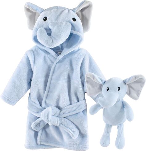 Hudson Baby Unisex Baby Plush Bathrobe and Toy Set, Dreamy Elephant Girl, One Size in Kuwait