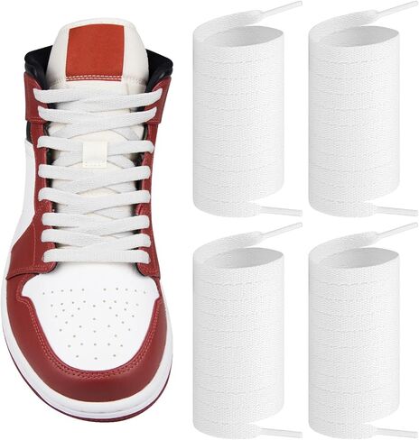 Endoto 2 Pairs Shoelaces Replacement Flat Polyester Laces for Air Jordan 1/2/3/4/5/6/7/8 Sneaker Shoes in Kuwait