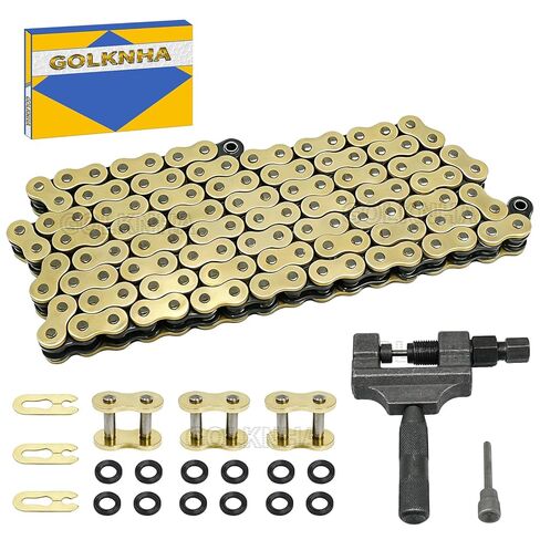 520 Chain X-Ring 120 Links with Master Link,Heavy Duty Motorcycle Gold Chian, Powersports Drive Chains in Saudi Arabia