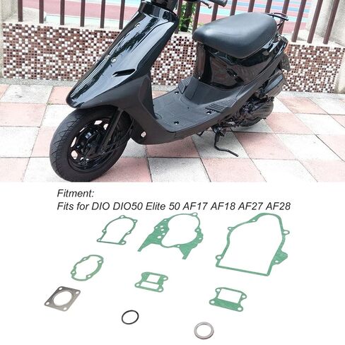 Acouto دراجة نارية مجموعة حشيات المحرك الكامل ل DIO DIO50 النخبة 50 AF17 AF18 AF27 AF28 9 قطعة مجموعة حشيات المحرك اسطوانة كاملة in Kuwait