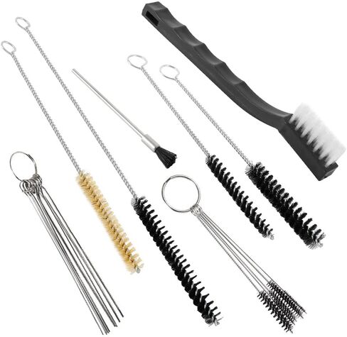 17pcs Multi-Purpose Spray Gun Cleaning Kit Car Cleaning Tools - Nylon Brushes Mini Brushes & Needles Metal Tube Cleaning Brush for Clean Airbrush Nozzles in Kuwait