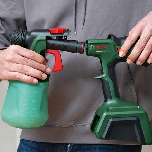 مسدس طلاء لاسلكي AdvancedSpray 18V-500 من Bosch (الورنيش، الورنيش، دهانات التوزيع/اللاتكس، 3 م²/الدقيقة؛ دلاء 2 × 1200 مل، شاحن وبطارية 4 أمبير في الساعة) in Saudi Arabia