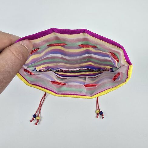 Korean Saekdong Bokjumeoni Pouch, Traditional Drawstring Lucky Bag with Gold Foil Pattern, Small Fabric Gift Pouch for Coins, Jewelry, and Keepsakes, Made in Korea in Saudi Arabia