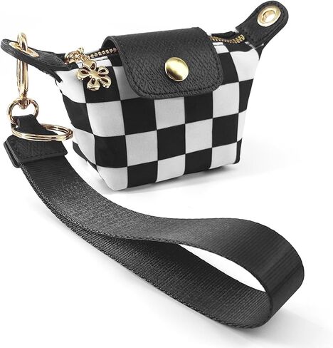 محفظة معصم للنساء، محفظة معصم بسلسلة مفاتيح ومحفظة صغيرة للعملات المعدنية، حامل بطاقة الائتمان لتغيير الحقيبة، قابلة للفصل (أسود) in Kuwait