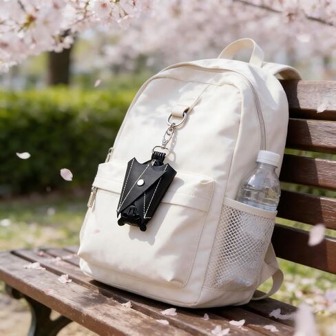 محفظة جلدية للعملات المعدنية مع سلسلة مفاتيح بسحاب، محفظة للعملات المعدنية معلقة على الطراز القوطي مصنوعة يدويًا مع أجنحة قابلة للطي in Kuwait