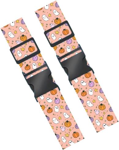 2 Pack Luggage Straps for Suitcases Adjustable Travel Bag Belts Polyester Baggage Straps with Buckle Closure Fried Egg Pattern Luggage Belts for Travel and Carry On Suitcases in Kuwait