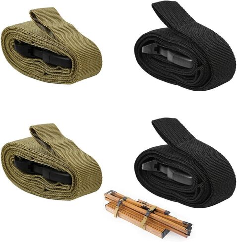 4 Pack Utility Strap with Quick-Release Buckle Nylon Tie Down Straps Sleeping Bag Straps for Camping Backpacking Sleeping Bags Camping Sleeping Pad Folding Camping Table Bed Roll Backpack in Saudi Arabia