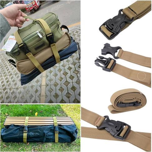 4 Pack Utility Strap with Quick-Release Buckle Nylon Tie Down Straps Sleeping Bag Straps for Camping Backpacking Sleeping Bags Camping Sleeping Pad Folding Camping Table Bed Roll Backpack in Saudi Arabia