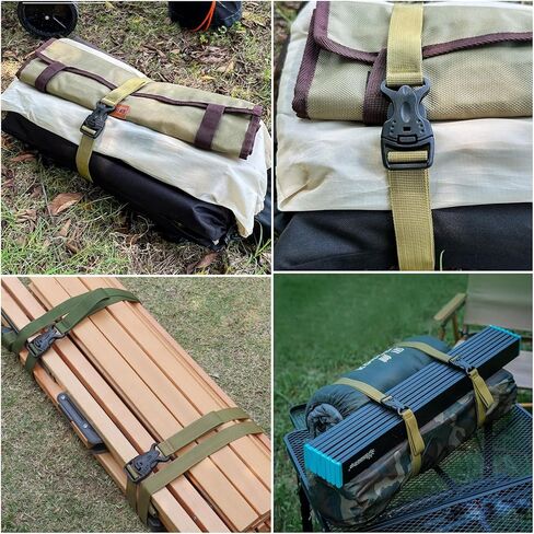 4 Pack Utility Strap with Quick-Release Buckle Nylon Tie Down Straps Sleeping Bag Straps for Camping Backpacking Sleeping Bags Camping Sleeping Pad Folding Camping Table Bed Roll Backpack in Saudi Arabia