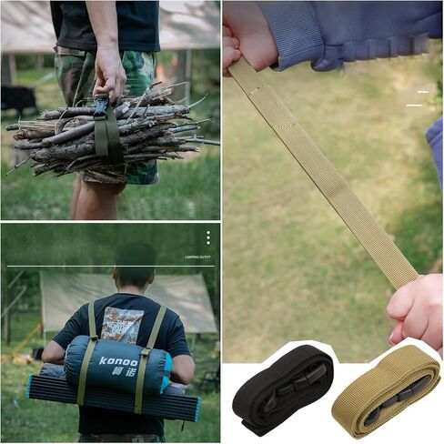 4 Pack Utility Strap with Quick-Release Buckle Nylon Tie Down Straps Sleeping Bag Straps for Camping Backpacking Sleeping Bags Camping Sleeping Pad Folding Camping Table Bed Roll Backpack in Saudi Arabia