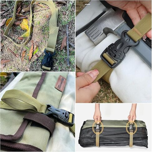 4 Pack Utility Strap with Quick-Release Buckle Nylon Tie Down Straps Sleeping Bag Straps for Camping Backpacking Sleeping Bags Camping Sleeping Pad Folding Camping Table Bed Roll Backpack in Saudi Arabia