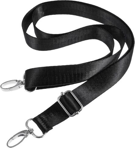 1 Inch Wide Purse Straps Replacement Crossbody, Nylon Shoulder Strap, Adjustable Strap with Clips for Briefcase Handbags Laptop, Luggage, Camera, Guitar Bag, Black in Saudi Arabia