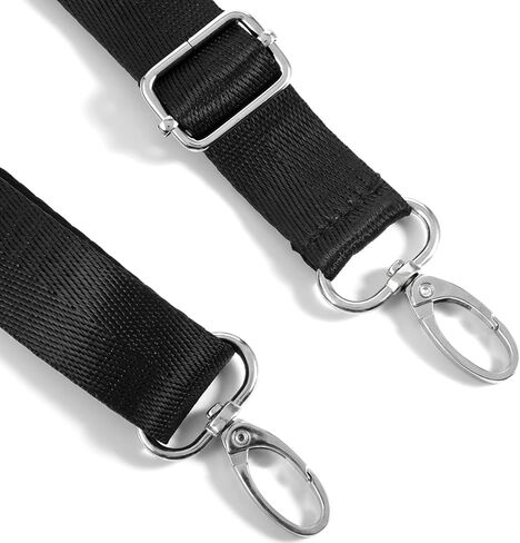 1 Inch Wide Purse Straps Replacement Crossbody, Nylon Shoulder Strap, Adjustable Strap with Clips for Briefcase Handbags Laptop, Luggage, Camera, Guitar Bag, Black in Saudi Arabia