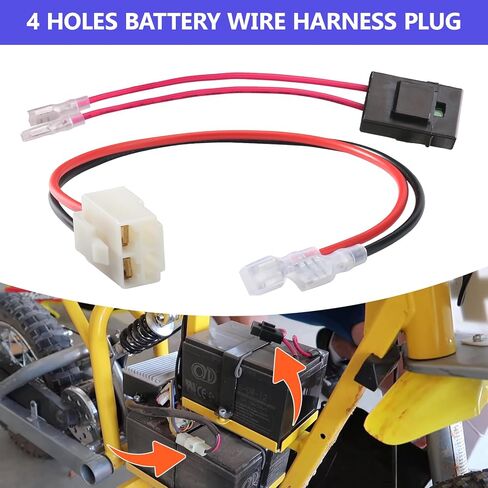 حزام أسلاك البطارية ذو 4 فتحات لشفرات الحلاقة MX400 MX350 PR200 Dirt Quad Dune Buggy، حزام سلك بطارية الدراجة الترابية الكهربائية، 18 مقياس، حزمة واحدة in Kuwait
