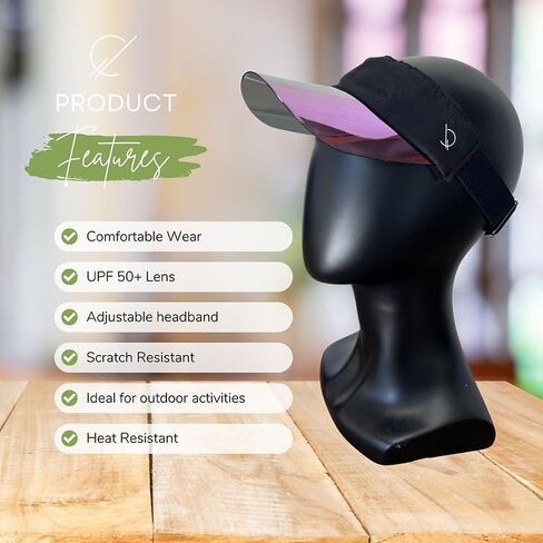 Bluestone Softest Visor with Transparent Shield, Blocks 99% UVA/UVB Rays, Heat Resistant Adjustable Sun Visor, Lightweight Face Shield for Outdoor Sports, Beach, and Hot Weather Activities in Kuwait