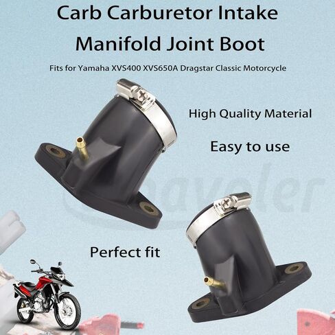 Carb Carburetor Intake Manifold Joint Boot Replacement Parts Fits for Yamaha XVS400 XVS650A Dragstar Classic Motorcycle. in Saudi Arabia