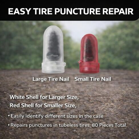 80PCS Rubber Tire Repair Nail Kit,Screw In Tire Plugs,Tire Plugs Screw Type,Tire Fix Rubber Nail Kit,Tire Screw Plugs,Spiral Rubber Screws for Quick DIY Puncture Repair on Car,Motorcycle in Saudi Arabia