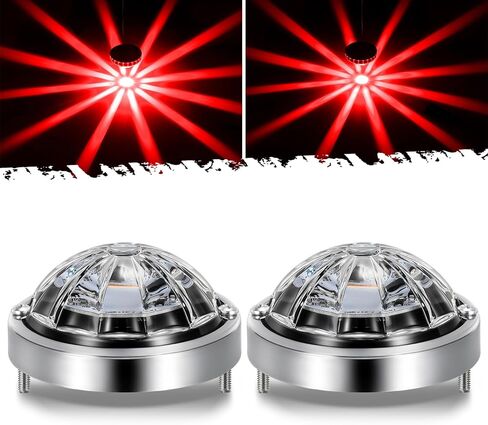 Partsam 2Pcs Glass Lens Low Profile Watermelon Lights Amber LED Turn Signal Marker Light Aluminum Alloy Base, Suitable for 10-30V Vehicles, Semi Trucks, Trucks, Pickup, Off-road in Saudi Arabia