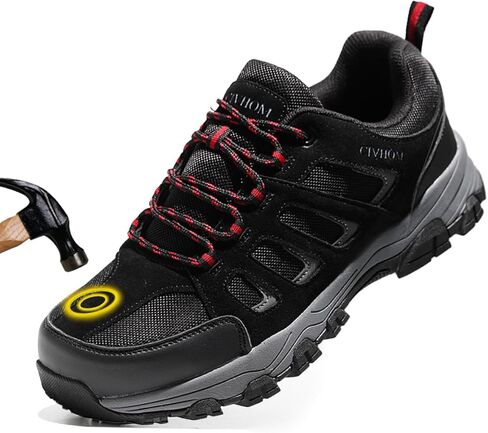 أحذية بمقدمة فولاذية للرجال، أحذية رياضية مريحة ومسامية وآمنة للعمل ومضادة للكسر والانزلاق، أحذية بناء صناعية للحماية in Kuwait
