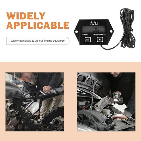 Mikinona Digital Chainsaw Tachometer Motorcycle Pulse Speedometer with Electronic Rotation Meter for Small Engines, Compatible with Lawn Mowers, Chainsaws, and Motorcycles, LCD Display in Saudi Arabia