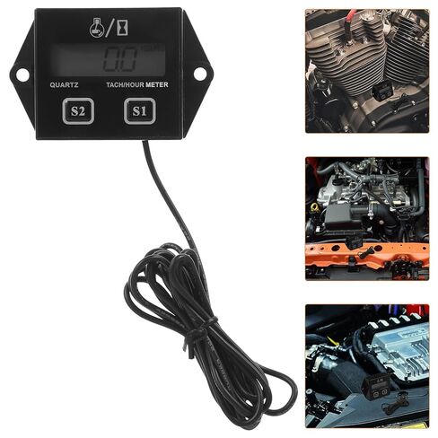 Mikinona Digital Chainsaw Tachometer Motorcycle Pulse Speedometer with Electronic Rotation Meter for Small Engines, Compatible with Lawn Mowers, Chainsaws, and Motorcycles, LCD Display in Saudi Arabia