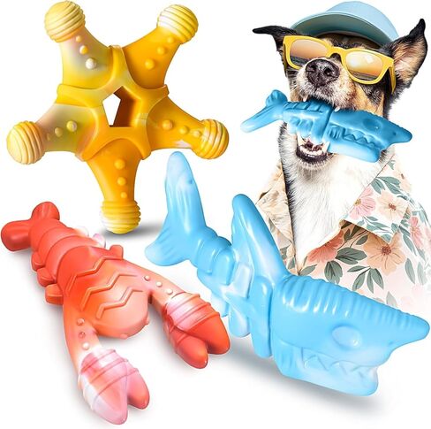Dog Toys for Aggressive Chewers, Indestructible Dog Toys for Large Dogs, Dog Chew Toys for Large Medium Small Breed, 3 Pack Super Chewer Dog Toys with Tough Nylon, Gift for Dogs in Saudi Arabia