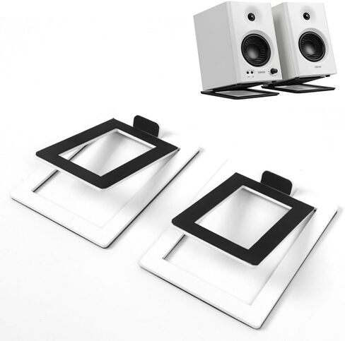 Desktop Sound Stand Base Carbon Steel Material Shock Absorption and Improved Sound Quality Speaker Bracket Tilted for Desktop PC Speakers, Studio and Bookshelf Speakers（A Pair） in Saudi Arabia