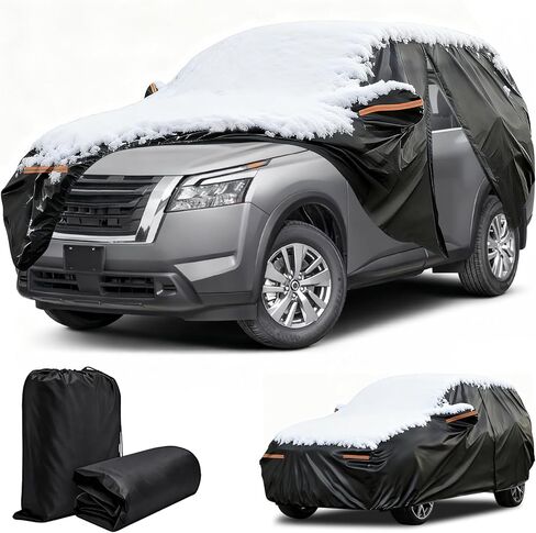 Winter Car Cover for Nissan Pathfinder 1992-2025, Heavy Duty SUV Full Car Cover Waterproof All Weather Outdoor for Hail Snow Ice Rain Sun UV Dust Protector, with Driver Side Zipper & Reflective Strips in Saudi Arabia
