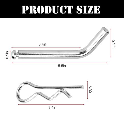 4 Pcs Replacement 5th Wheel Pins and Clips, 1/2 Inch Diameter Fits 5th Wheel Hitch and 5th Wheel Rail Gooseneck Hitches in Kuwait