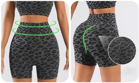 Women's Comfort Leopard Print Yoga Set High-waisted Butt-lifting Sport Suits Soft Stretchy Workout Set with Padded Bra in Saudi Arabia