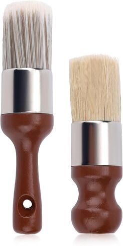 2pcs Salve Brush for Furniture, 2 Style Leather & Wood Care Brush Tool with Soft Bristles Ergonomic Handle Furniture Wax Applicator for Car Interiors & Home Cleaning Maintenance in Kuwait