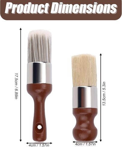 2pcs Salve Brush for Furniture, 2 Style Leather & Wood Care Brush Tool with Soft Bristles Ergonomic Handle Furniture Wax Applicator for Car Interiors & Home Cleaning Maintenance in Kuwait