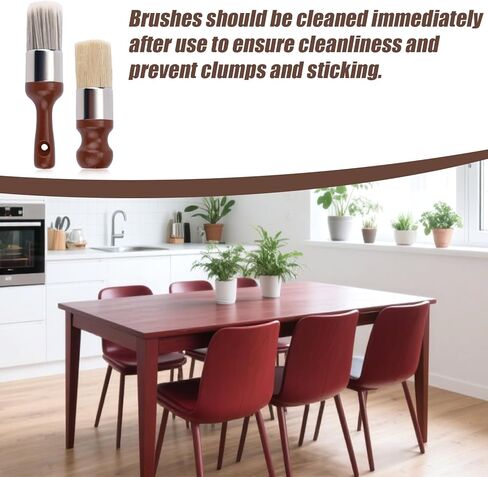 2pcs Salve Brush for Furniture, 2 Style Leather & Wood Care Brush Tool with Soft Bristles Ergonomic Handle Furniture Wax Applicator for Car Interiors & Home Cleaning Maintenance in Kuwait