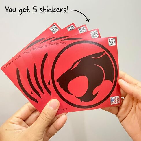 GRITKULTURE Thunder Cat Decal Stickers 4 Inch 5 Pack Bumper Decal Waterproof Vinyl Decals for Cars, Trucks, Laptops, Phones, Windows, Decoration and Motorcycle in Saudi Arabia