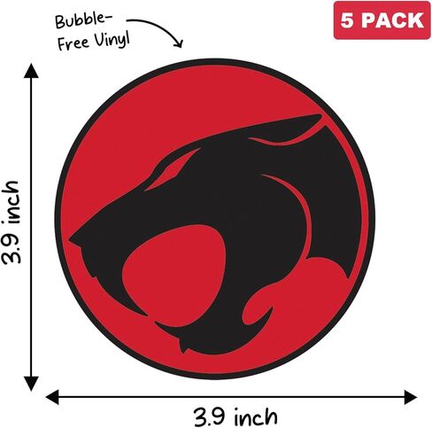 GRITKULTURE Thunder Cat Decal Stickers 4 Inch 5 Pack Bumper Decal Waterproof Vinyl Decals for Cars, Trucks, Laptops, Phones, Windows, Decoration and Motorcycle in Saudi Arabia