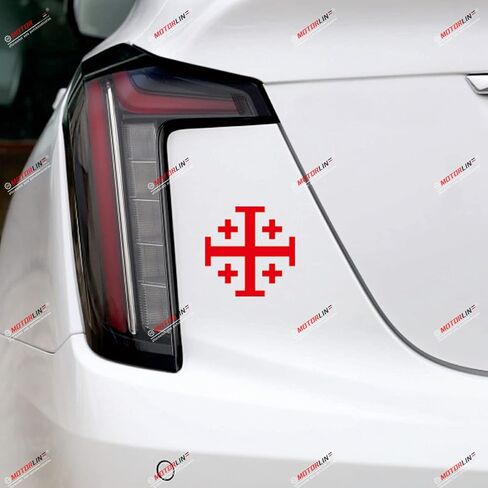 3S MOTORLINE 2X أحمر 4 بوصة صليب القدس ملصق هندسي مخصص للسيارة والشاحنة والكمبيوتر المحمول والنافذة in Saudi Arabia