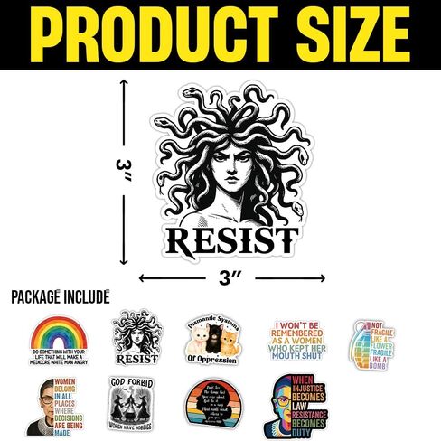 [9pcs 3''] Strong Women Affimation Feminist Sticker, Women Quote Stickers, RBG Quote, Social Justice Feminist Gift, Decoration Phone Tumbler Water Bottle Car Truck Vehicle Vinyl Decal in Saudi Arabia