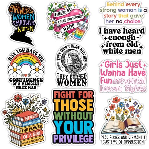 [9pcs 3''] Strong Women Affimation Feminist Sticker, Women Quote Stickers, RBG Quote, Social Justice Feminist Gift, Decoration Phone Tumbler Water Bottle Car Truck Vehicle Vinyl Decal in Saudi Arabia