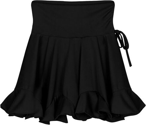 Z&X Women's Latin Dance Skirt Practice Dress Ruffle Pleated Mini Shorts Skirt Ballroom Salsa Tango Sexy Dancing Skirt in Saudi Arabia