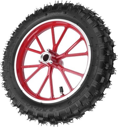 Generic 2.5-10 Wheel Hub Tire, Rubber Wear Metal Structure, Front Wheel, Fitment for Small Off Road Motorcycles, Specifically Designed (Red) in Saudi Arabia