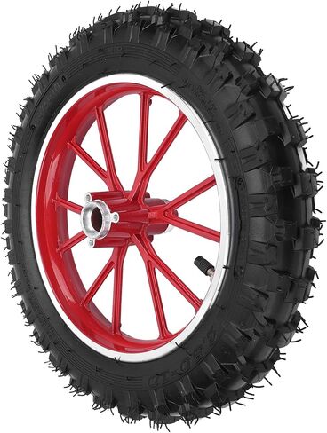 Generic 2.5-10 Wheel Hub Tire, Rubber Wear Metal Structure, Front Wheel, Fitment for Small Off Road Motorcycles, Specifically Designed (Red) in Saudi Arabia