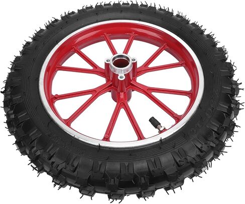 Generic 2.5-10 Wheel Hub Tire, Rubber Wear Metal Structure, Front Wheel, Fitment for Small Off Road Motorcycles, Specifically Designed (Red) in Saudi Arabia