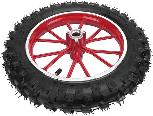 Generic 2.5-10 Wheel Hub Tire, Rubber Wear Metal Structure, Front Wheel, Fitment for Small Off Road Motorcycles, Specifically Designed (Red) in Saudi Arabia