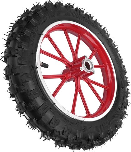 Generic 2.5-10 Wheel Hub Tire, Rubber Wear Metal Structure, Front Wheel, Fitment for Small Off Road Motorcycles, Specifically Designed (Red) in Saudi Arabia