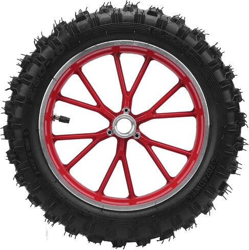 Generic 2.5-10 Wheel Hub Tire, Rubber Wear Metal Structure, Front Wheel, Fitment for Small Off Road Motorcycles, Specifically Designed (Red) in Saudi Arabia