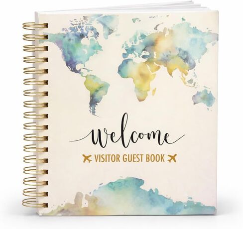 Paper ‘n Such Guest Book for Vacation Home - Visitor Guest Book for Airbnb, Short Term Rentals, Vacation Rental, Beach House, Airbnb Essentials, Spiral Hardcover Welcome Log - 200 Pages in Kuwait