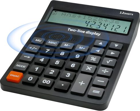 آلة حاسبة مكتبية ناطقة للمكفوفين وضعاف البصر - نموذج سطح المكتب الأساسي مزود بأزرار كبيرة، شاشة عرض ذات سطرين، 4 وظائف - مثالية لاضطرابات البصر والرؤية الضعيفة in Kuwait